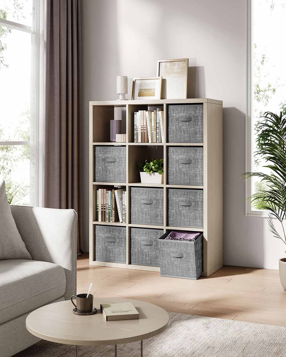 Aufbewahrungsboxen Set von 8 des Stoffes 30 x 30 x 30 cm