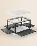 Speicherbox - 3 -Set von 3 - mit Deckel - Schwarz