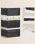 Speicherbox - 3 -Set von 3 - mit Deckel - Schwarz