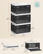 Speicherbox - 3 -Set von 3 - mit Deckel - Schwarz