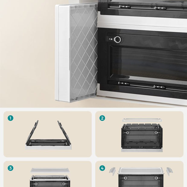 Speicherbox - 3 -Set von 3 - mit Deckel - Schwarz