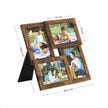 Fotorahmen - Collage - für 4 Fotos - Glas Panel - Vintage Brown