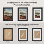 Set von 7 Fotorahmen mit nicht markierenden Wandhaken, Asche schwarz