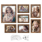 Set von 7 Fotorahmen mit nicht markierenden Wandhaken, Asche schwarz