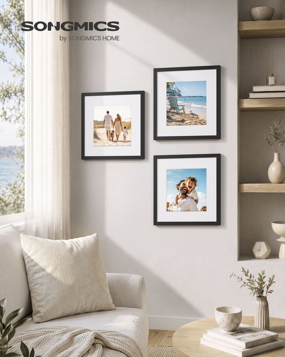Fotolijst – 30 x 30 cm – Met Sporloze Wandhaken – Ophangen of Neerzetten – Zwart