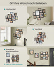 Fotolijstje - Set van 10 - Diverse maten - 20 x 25 cm, 13 x 18 cm, 10 x 15 cm - Zwart - PVC-kunststof - Totale gewicht 1,7 kg