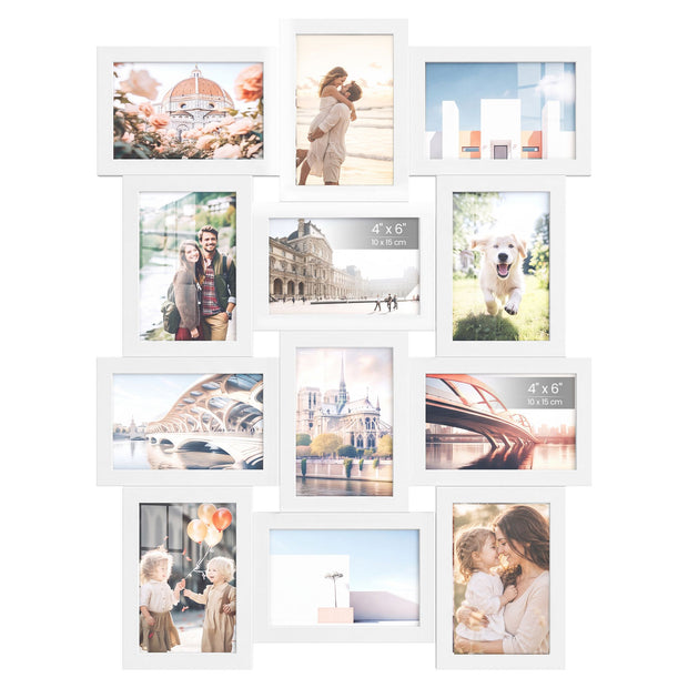Fotolijsten Set – Groot – Gereedschapsloos Ophangen of Neerzetten – 10 x 15 cm – Wit
