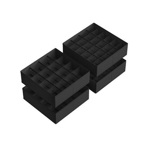 Unterwäsche -Organisator -Set von 4 mit 80 Kursen, Tinte -Black