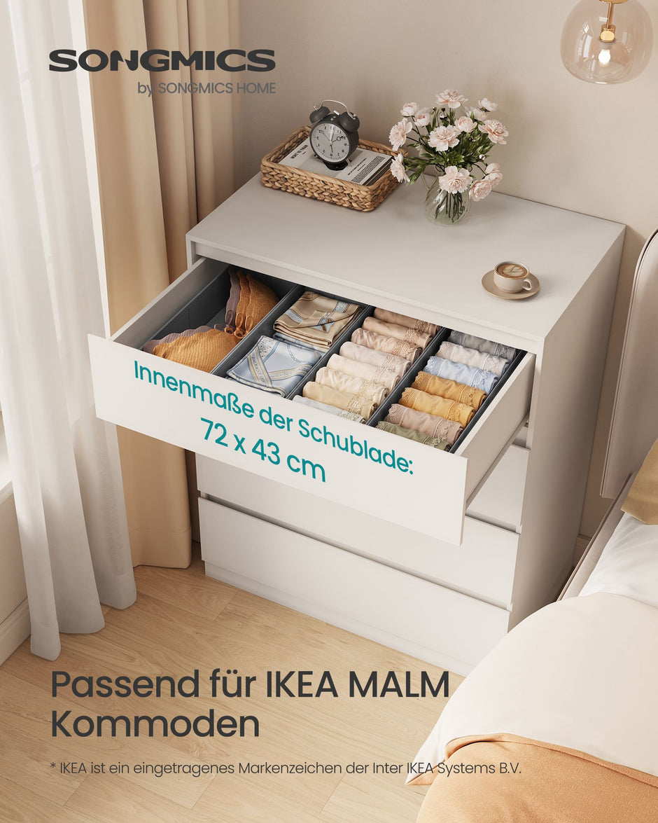 Lade-organizers – Set van 6 – Opvouwbaar – Zonder Vakjes – 40 x 17 – Duifgrijs