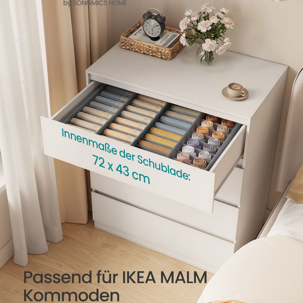 Lade-organizers – Set van 6 – Opvouwbaar – Met Vakjes – 40 x 17 – Duifgrijs