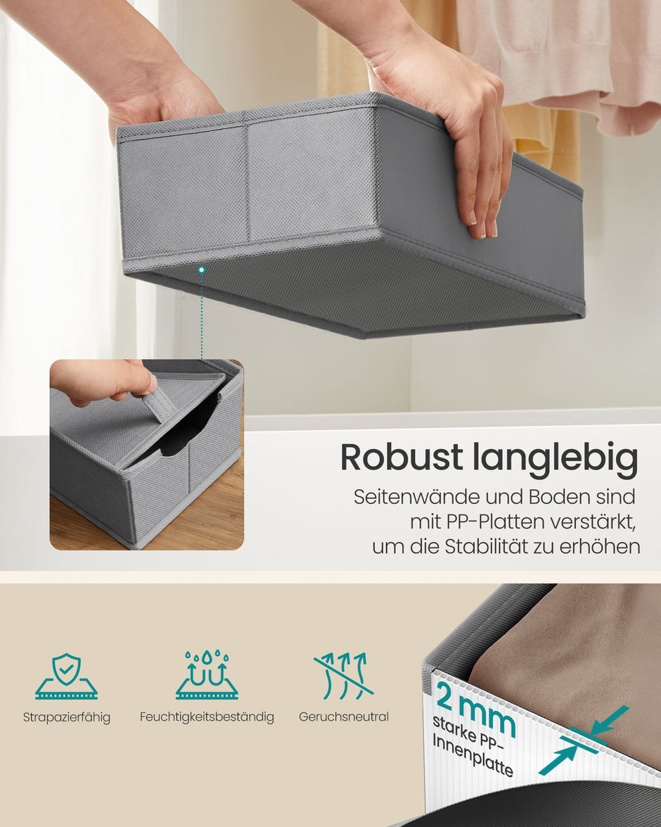 Lade-organizer - Opvouwbaar - Set van Meerdere Boxen - Duifgrijs - 19 x 50 x 10 cm