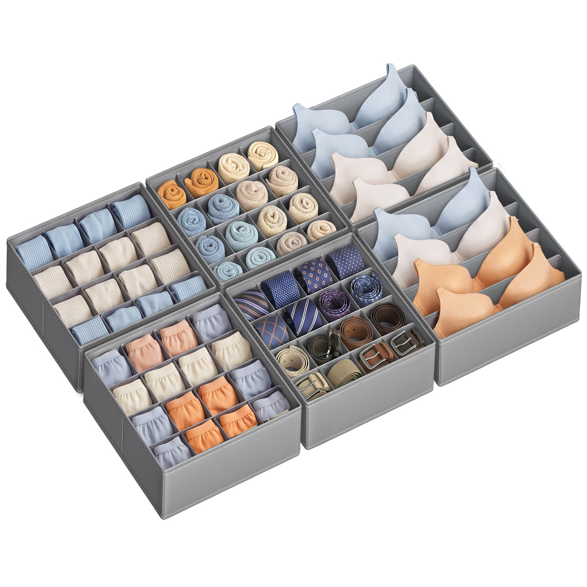 Lade-organizer - Opvouwbaar - Set van Meerdere Boxen - Duifgrijs - 28 x 26 x 10 cm