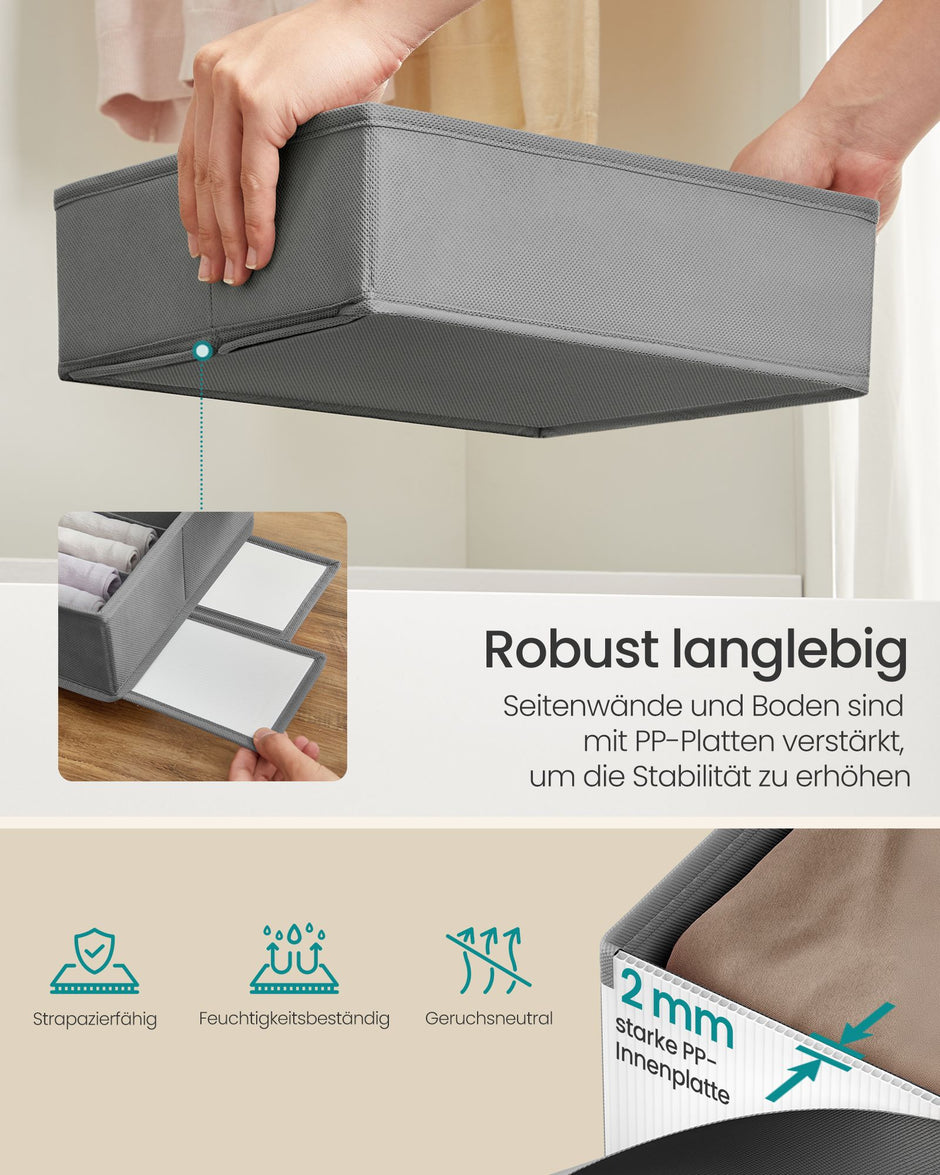 Lade-organizer - Opvouwbaar - Set van Meerdere Boxen - Duifgrijs - 28 x 26 x 10 cm