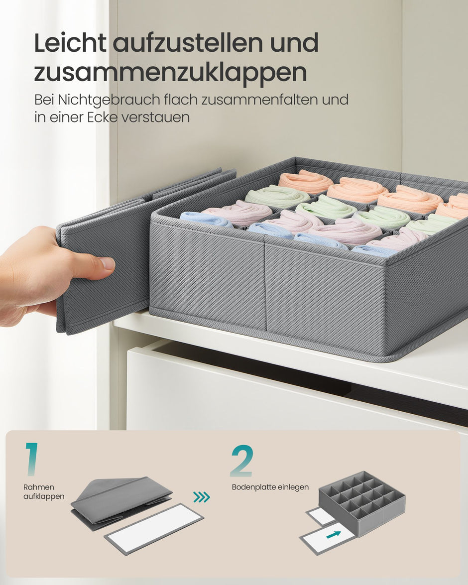 Lade-organizer - Opvouwbaar - Set van Meerdere Boxen - Duifgrijs - 28 x 26 x 10 cm