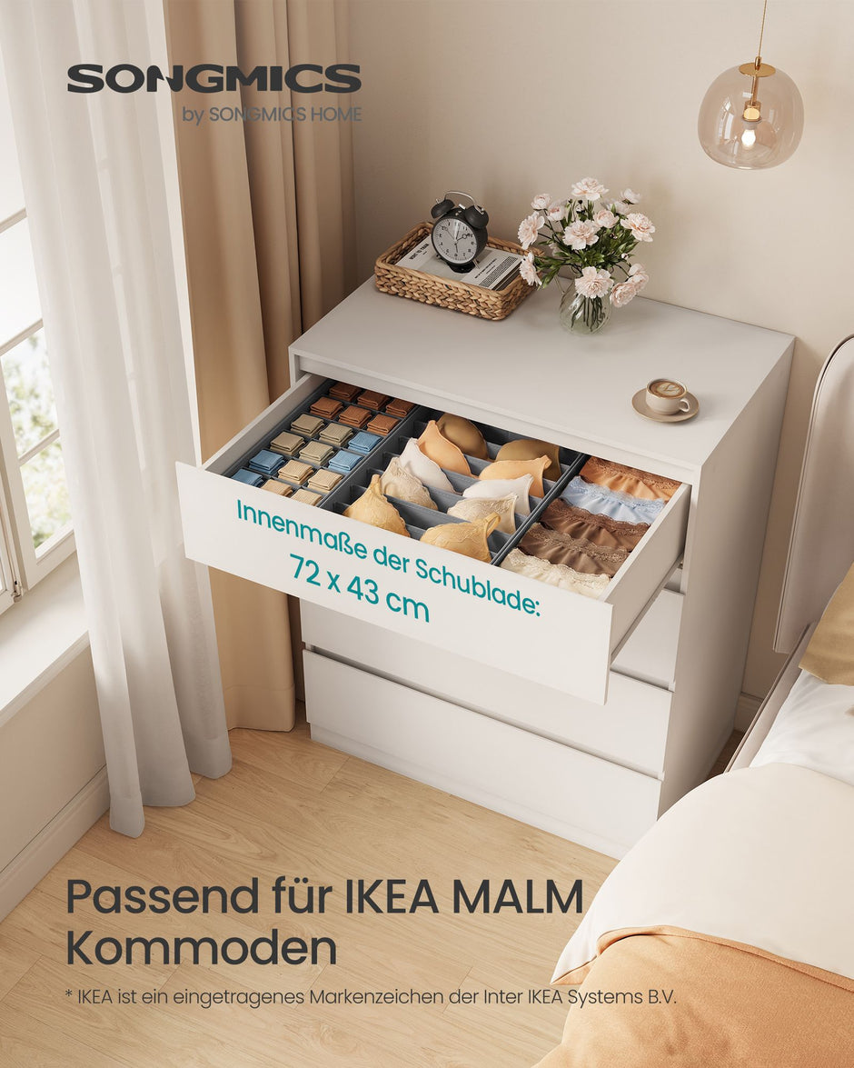 Lade-organizer - Opvouwbaar - Set van Meerdere Boxen - Duifgrijs - 19 x 40 x 10 cm