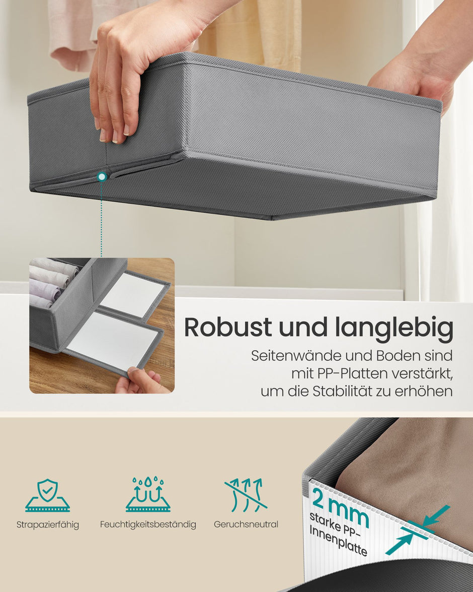 Lade-organizer - Opvouwbaar - Set van Meerdere Boxen - Duifgrijs - 19 x 40 x 10 cm