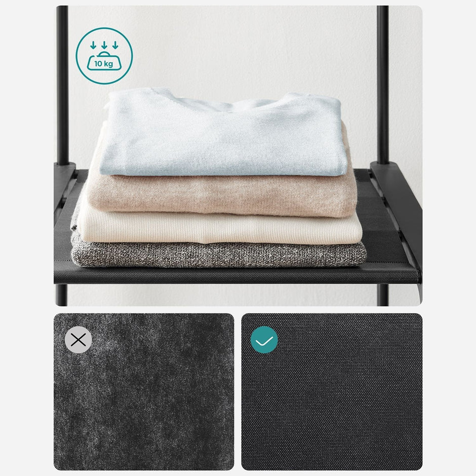 Kleiderschrank - Klappschrank - 112 x 43 x 165 cm - schwarz