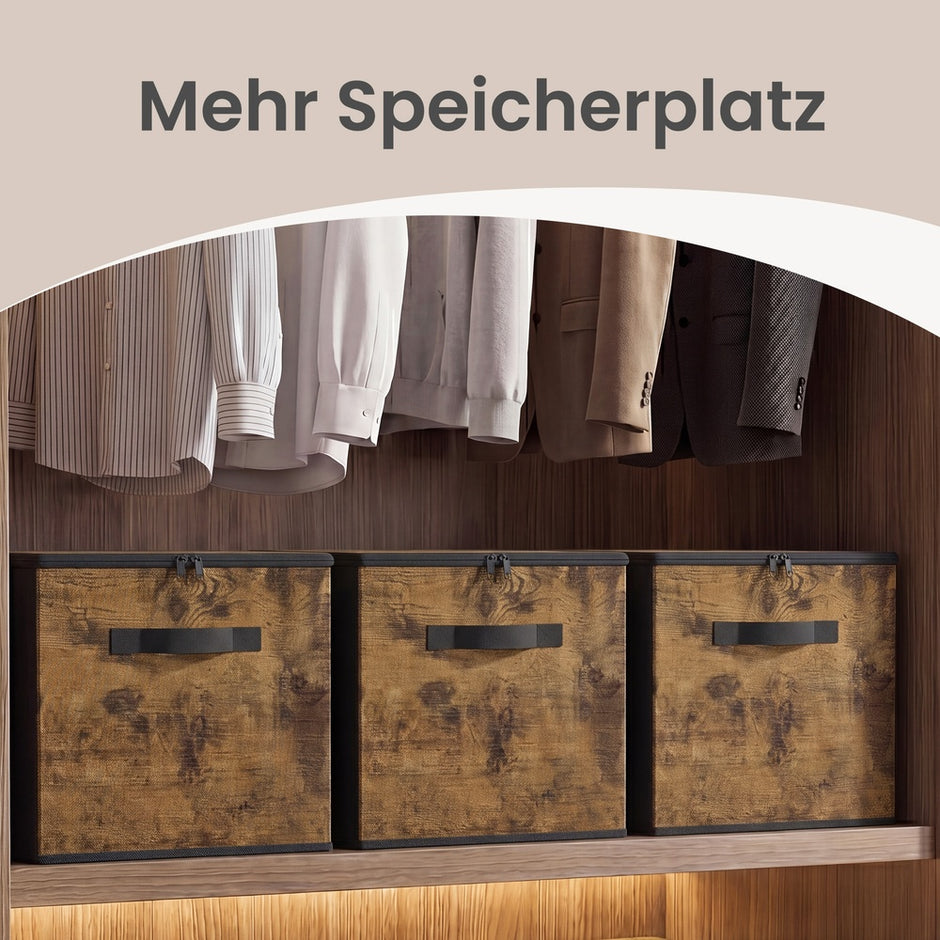 Opbergbox - Opvouwbaar met Handgrepen - Set van 3 - Bruin - 50 x 30 x 30 cm