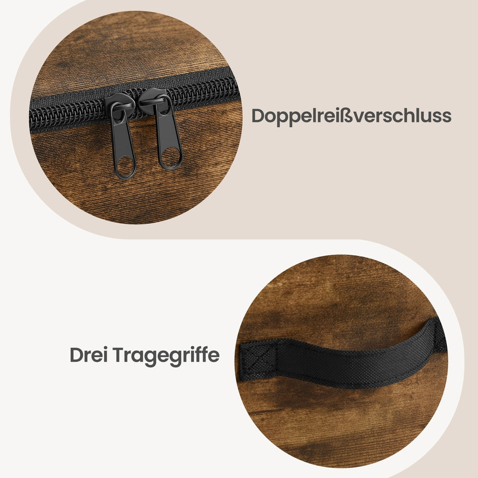 Opbergbox - Opvouwbaar met Handgrepen - Set van 3 - Bruin - 50 x 30 x 30 cm