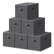 Opbergdozen - Set van 6 - Met Deksel - Linnenlook - Grijs