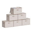 Opbergdozen - Set van 6 - Met Deksel - Linnenlook - Beige