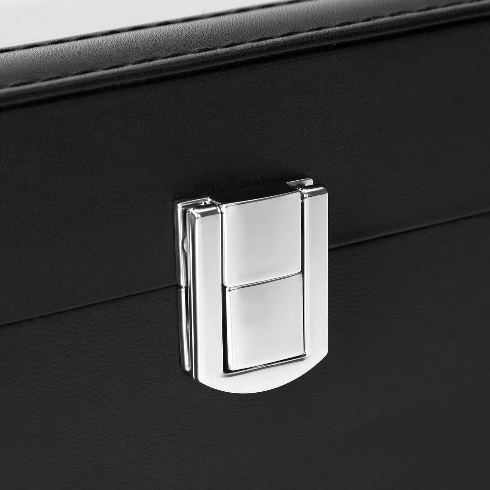 Watchbox - Uhrschrank mit Glasdeckel - für 6 Uhren - Schwarz