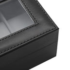 Watchbox - Uhrschrank mit Glasdeckel - für 6 Uhren - Schwarz