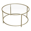 Couchtisch - runder Couchtisch mit Glasoberteil - Gold
