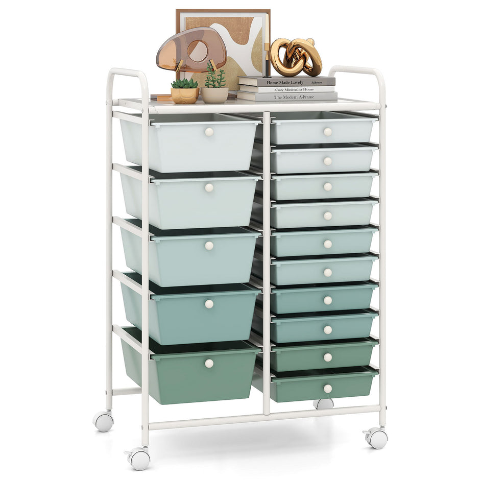 Rullvagn – med staplingsbara lådor, sidokontainer – 15 62,5 x 37 x 87 cm