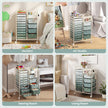 Rullvagn – med hjul servervagn lådor bricka perforerad plåt – 14 63 x 37 x 87 cm