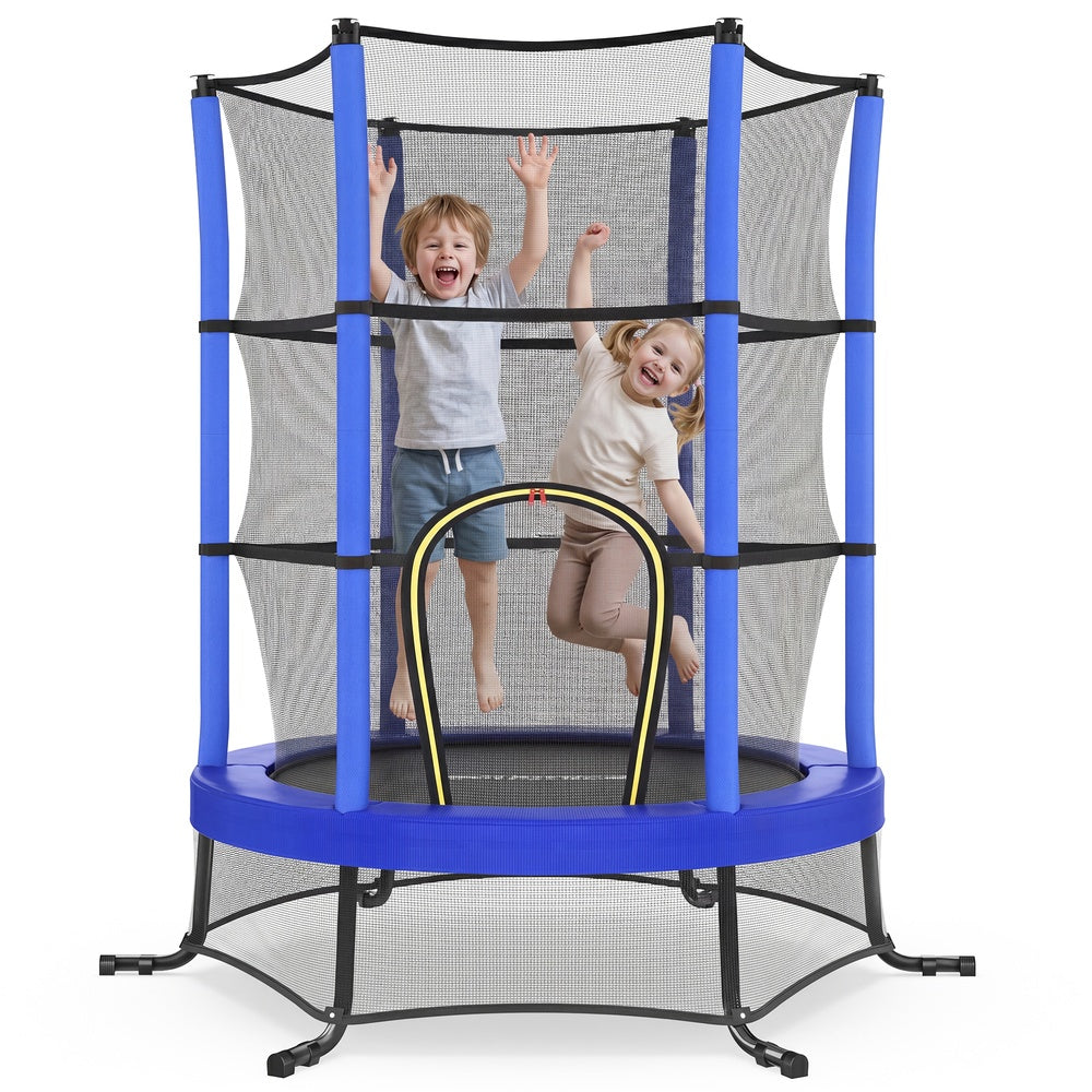 Kindertrampoline - 174 cm - Met Veiligheidsnet - Randbescherming - Blauw