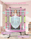 Kindertrampoline - 174 cm - Met Veiligheidsnet - Randbescherming - Roze