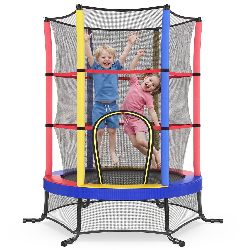 Kindertrampoline - 174 cm - Met Veiligheidsnet - Randbescherming - Meerkleurig