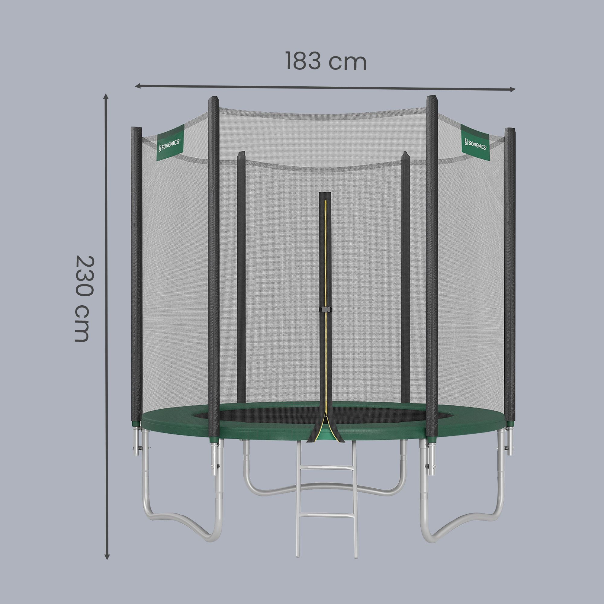 Tuintrampoline - 183 cm - Met Veiligheidsnet - Met Ladder - Blauw