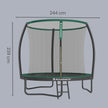 Tuintrampoline - 244 cm - Met Veiligheidsnet - Ladder - Zwart-Donkergroen