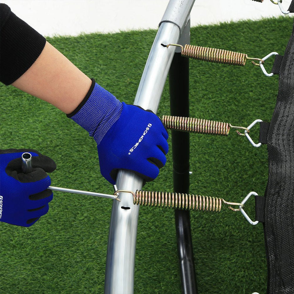 Trampolin - Ø 305 cm - Gartentrampolin mit Netz und Leiter - dunkelgrün