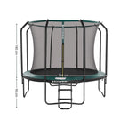 Trampolin - Ø 305 cm - Gartentrampolin mit Netz und Leiter - dunkelgrün