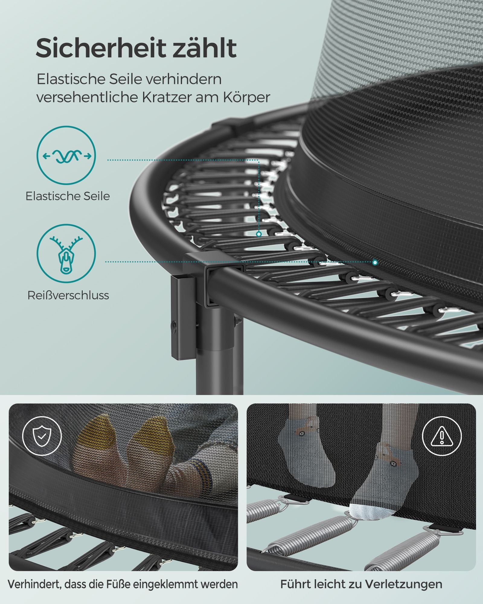 Trampolin -Sicherheitsnetz - mit Reißverschluss - Ø 305 cm