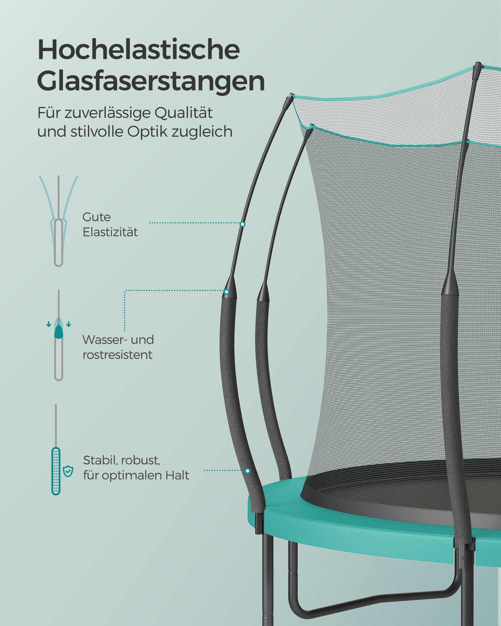 Trampolin -Sicherheitsnetz - mit Reißverschluss - Ø 305 cm