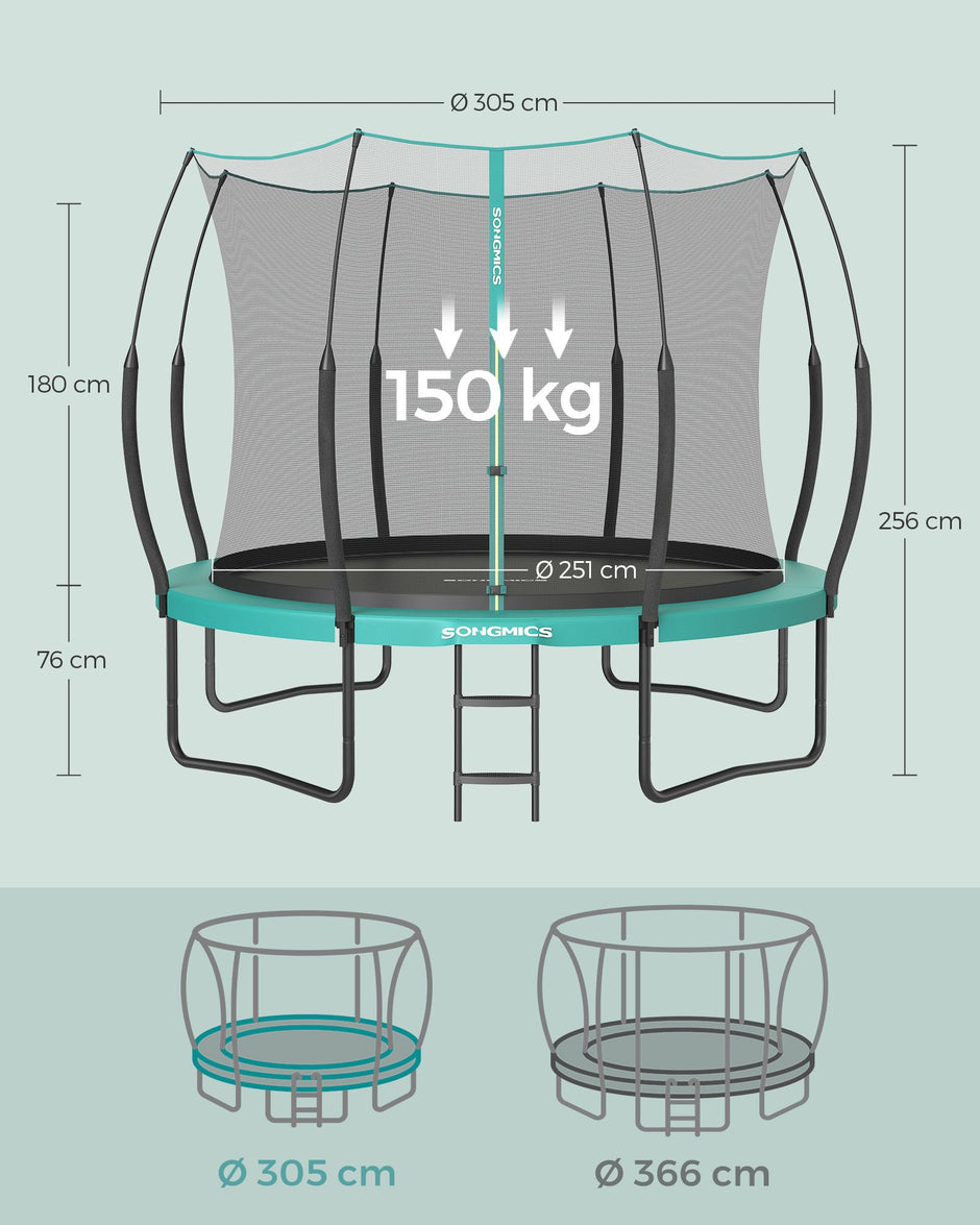 Trampolin -Sicherheitsnetz - mit Reißverschluss - Ø 305 cm