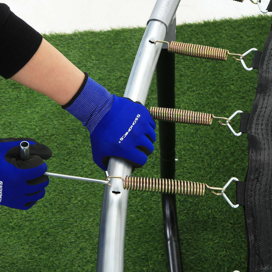 Trampolin - Ø 366 cm - mit innerem Netzwerk, Leiter und Sicherheitsnetz - Grün