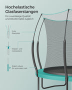 Trampolin - Ø 366 cm - mit Reißverschluss - Meerblau