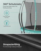 Trampolin - Ø 366 cm - mit Reißverschluss - Meerblau