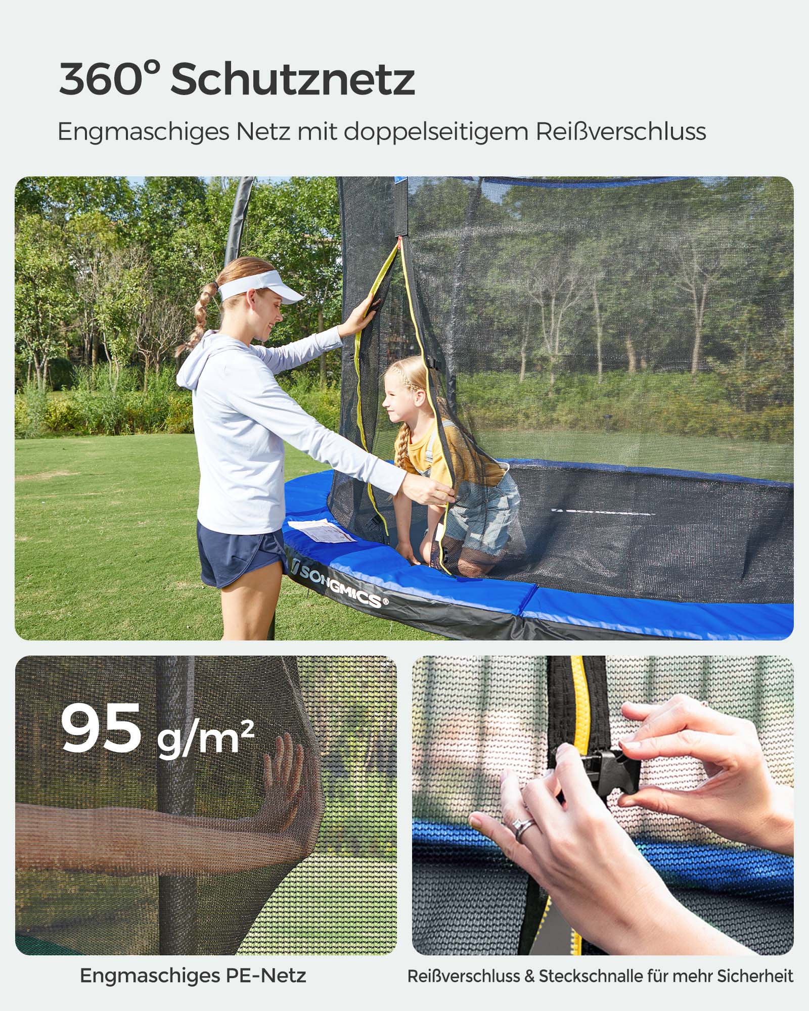 Gartentrampolin - mit Sicherheitsnetz - Ø 366 cm