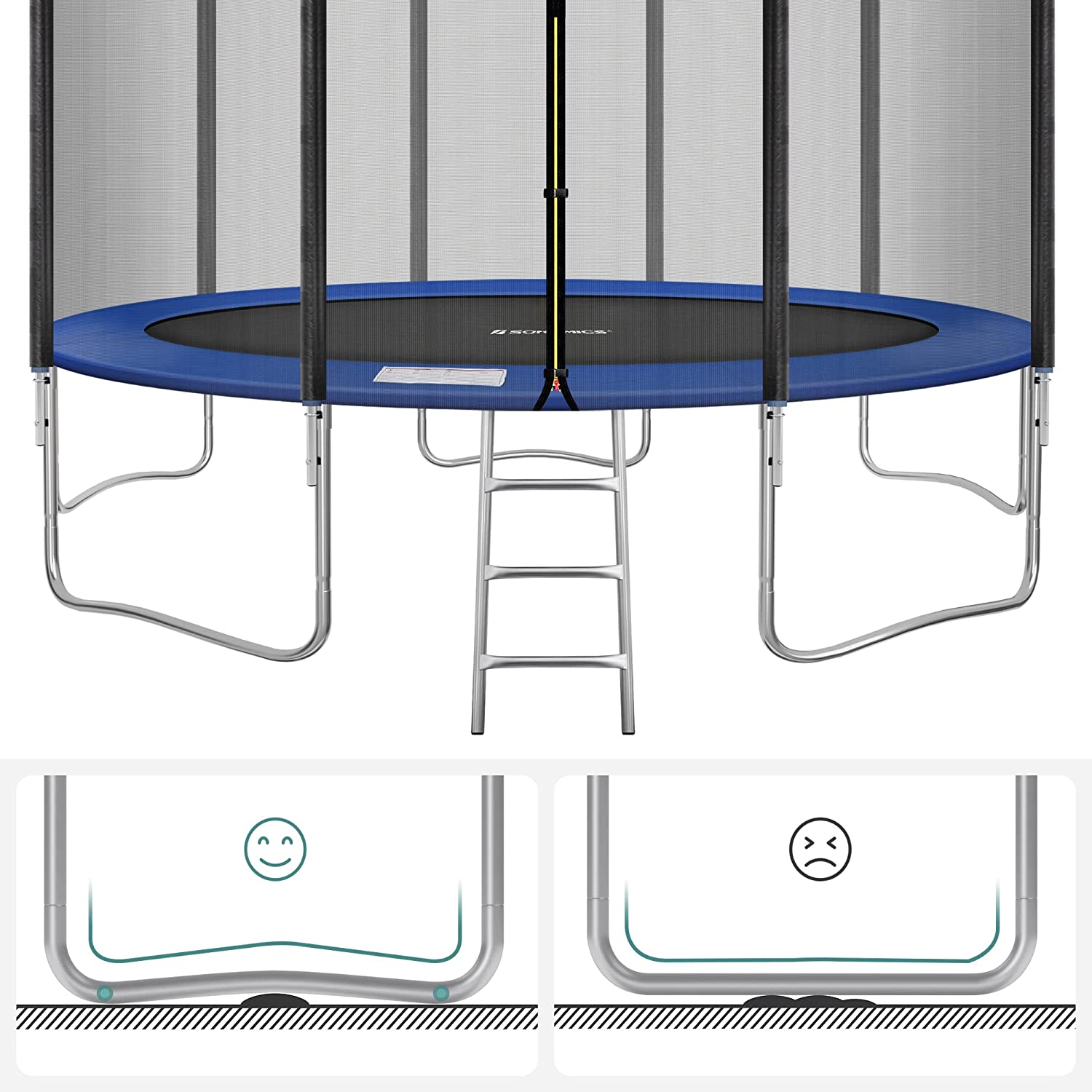 Trampolin - Runde - Ø 427 cm - mit Leiter und Sicherheitsnetz