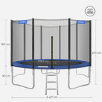 Trampolin - Runde - Ø 427 cm - mit Leiter und Sicherheitsnetz