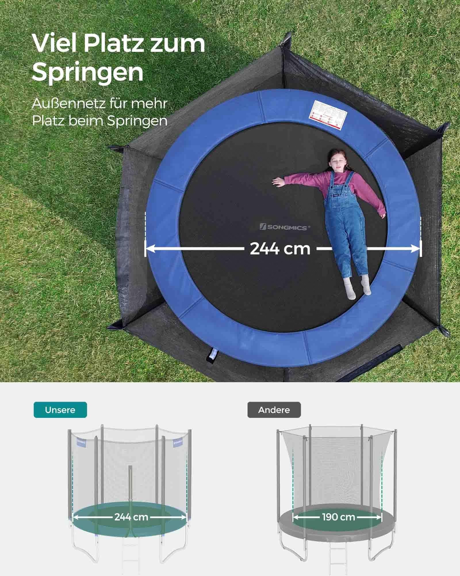 Trampolin - Ø 244 cm - Schwarz/Blau