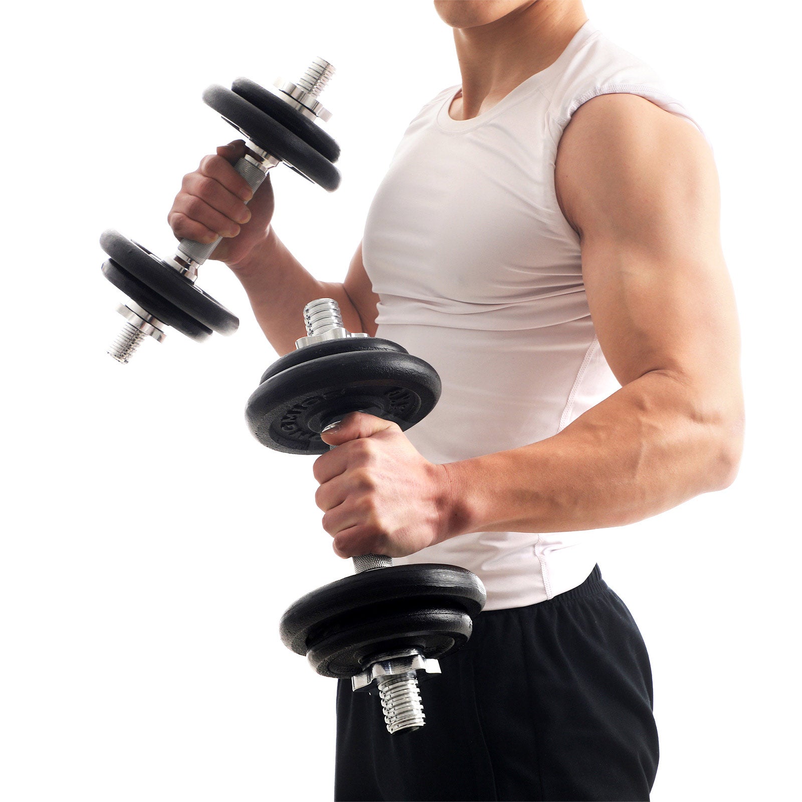 Halkerset - Verstellbares Hantel- und Langhantel -Set - Fitness -Halfter -Set - mit Halfter Rang