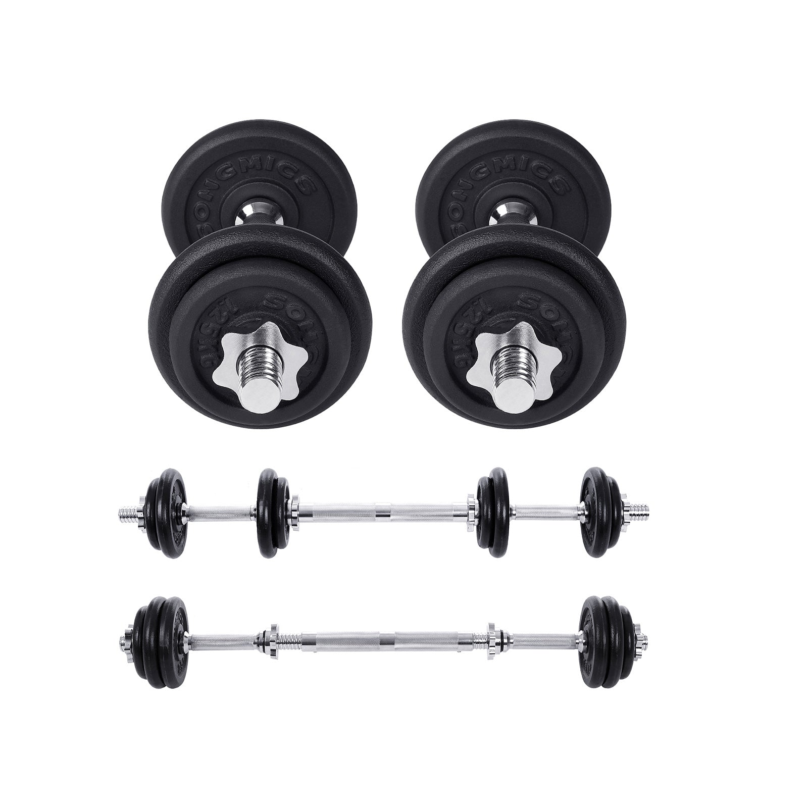 Halkerset - Verstellbares Hantel- und Langhantel -Set - Fitness -Halfter -Set - mit Halfter Rang