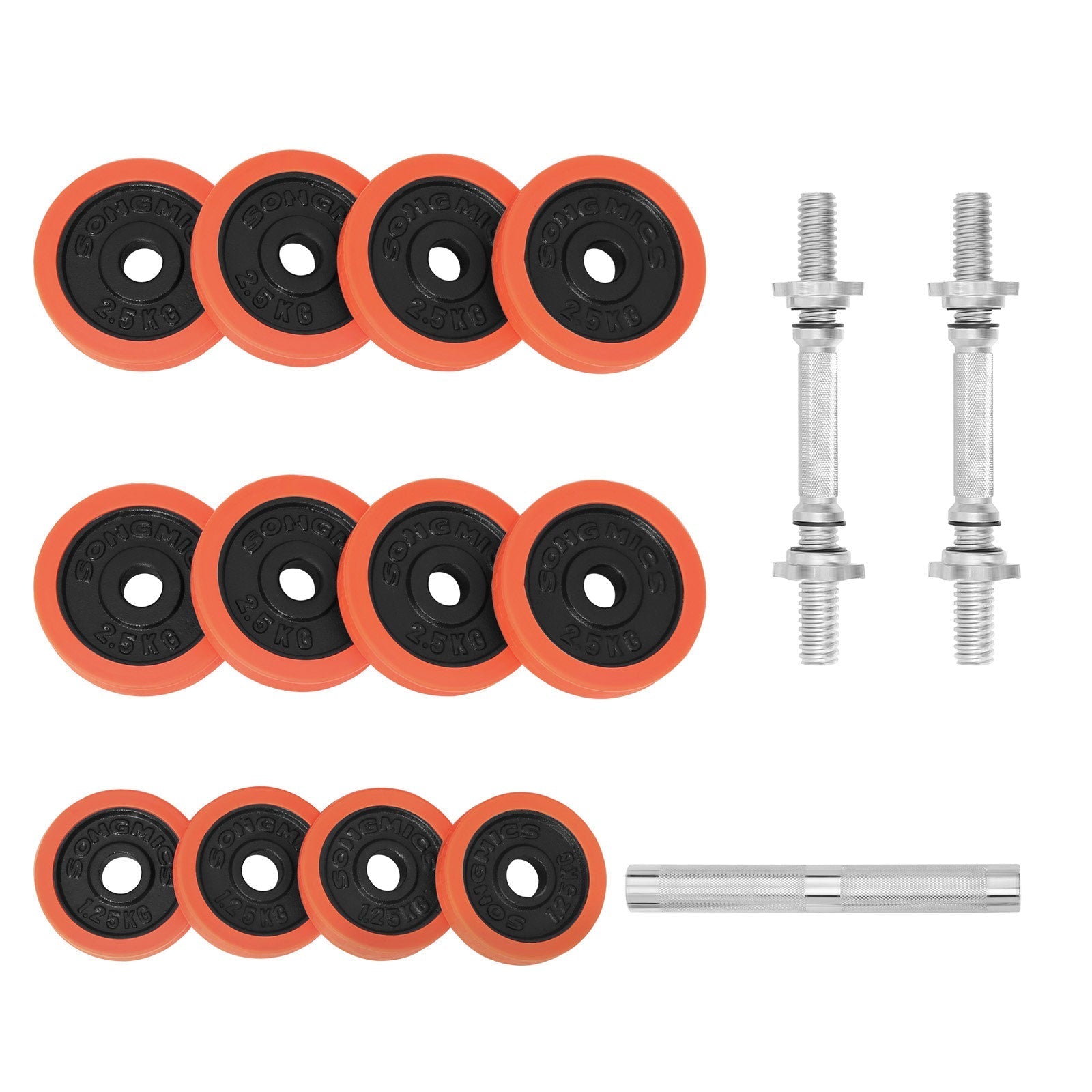 Halter - einstellbare Hantel -Set - 25 kg - Orange